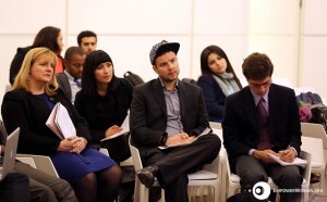 Cristina from our team, second from left, while facilitating a thematic session on legal frameworks. Photo by Emad Karim.